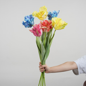 Tulipes artificielles Greenway à longue tige en soie pour la décoration intérieure, arrangements floraux pour le salon - Product Image 2