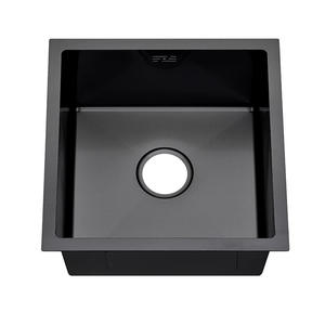 Fregadero de cocina pequeño negro de acero inoxidable de un solo cuenco de 44x44 para espacios pequeños - Product Image 1
