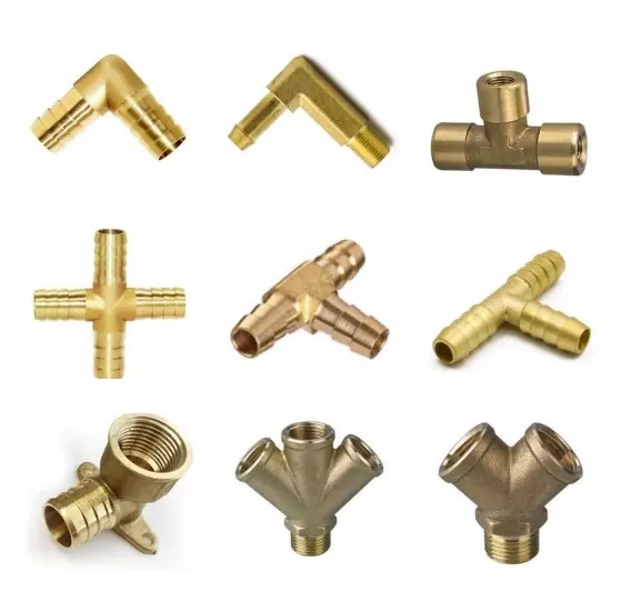 ทองเหลืองท่อฟิตติ้งทองเหลืองปลอม Tee 1/4 "x 1/4" x 1/4 "3 WAY NPT หญิงท่อ NPT หญิง