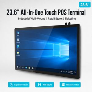 <span class=keywords><strong>Moniteur</strong></span> tactile tout-en-un de 23,6 pouces, terminal de point de vente industriel, machine à fixation murale pour la vente au détail et la gestion des billets - Product Image 1