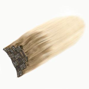 Extensiones de cabello humano con Clip para mujer, extensiones de cabello natural brasileño, con cutícula virgen, visón suave, negro brillante y suelto, venta al por mayor - Product Image 2