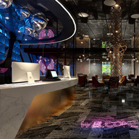 Table de bar moderne avec surface solide en Corian pour restaurants et hôtels, design personnalisé, garantie 8-10 ans