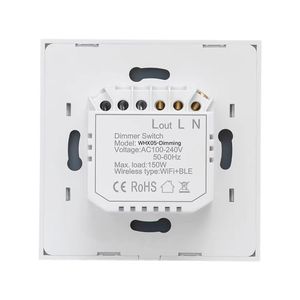 Interrupteur intelligent WiFi SIXWGH EU, panneau tactile en verre 86 mm, application Tuya WiFi, commande vocale Alexa <span class=keywords><strong>Google</strong></span> <span class=keywords><strong>Home</strong></span>, 150W - Product Image 3