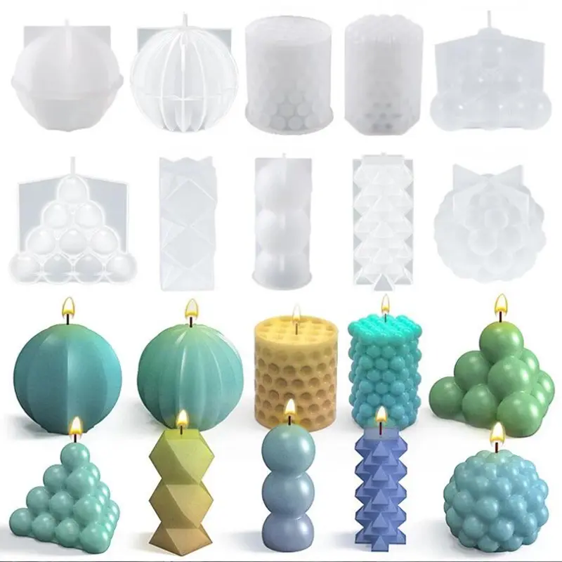 Molde de silicona para fabricación de velas y jabón, decoración multiforma para el hogar