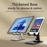 Support de téléphone portable pliable pour bureau Support de téléphone portable en métal en aluminium réglable à 360 rotations pour iPhone iPad Tablette pour tout téléphone