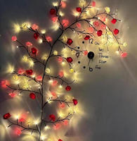 Kanlong DIY Arbre lumineux à fleurs, décoration murale pour la maison, blanc chaud, 8 modèles de lampes, télécommande, lumières féériques en forme de branche d'arbre