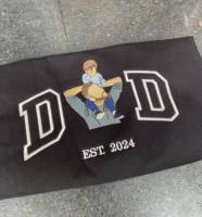 T-shirt brodé personnalisé pour papa OEM ODM, T-shirt brodé personnalisé pour père, T-shirt brodé personnalisé avec photo