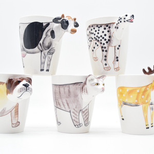 แก้ว3D เซรามิกลายสัตว์น่ารักไม่มีหูจับถ้วยชานมกาแฟเซรามิกสำหรับของขวัญวันเกิดวันคริสต์มาส - Product Image 2