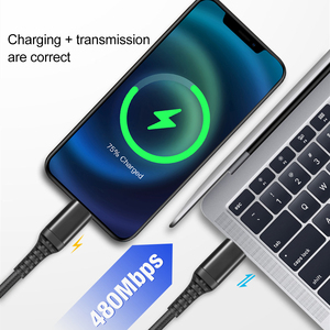 <span class=keywords><strong>Cable</strong></span> Premium USB-C a Lightning para <span class=keywords><strong>iPhone</strong></span> - Funda de Nailon de 3.8 mm, Núcleo de Cobre Puro, Carga Rápida de 3 A, Velocidad de Datos de 480 Mbps - Product Image 5