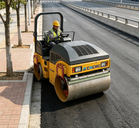 Rouleau compresseur vibrant à double tambour CNCMC haute efficacité TRDH03, capacité de montée de 30 %, vitesse de déplacement de 0 à 12 km/h, capacité de 3 tonnes, pour l'entretien routier