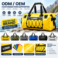 Sac de voyage étanche en PVC, sac de sport portable de 40L, grande capacité, sac étanche à fermeture enroulable, bretelles détachables, camping, voyage, sports nautiques