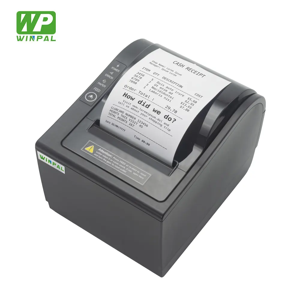 Winpal WP-A1 3 Inch 300mm/s Desktop POS Printer 80mm BT Wifi Wireless Thermal Receipt Printer for Supermarket