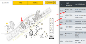 Ricambio Auto Usato ORIGINALE Adatto per Lamborghini Huracan LP 610-4 580-2 R8 Disco Freno Anteriore in Ceramica 4206156301K A420615302G - Product Image 2