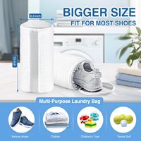 Sac de lavage durable pour chaussures Teletrogy pour lave-linge et sèche-linge, réutilisable, fibres douces, enveloppement à 360°, protège-chaussures ajustables