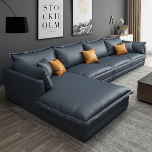 Factory <span class=keywords><strong>Outlet</strong></span> Muebles de sala de estar Sofá de cuero de alta calidad Conjunto Sofá en forma de L - Product Image 3