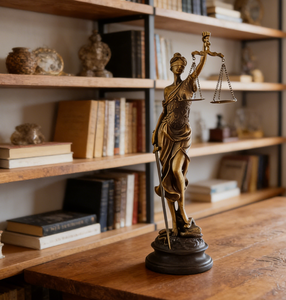 Statua della Giustizia per Decorazione Giardino, Scultura in Poliresina della Dea della Giustizia, Figurina Retrò in Bronzo per Arredamento Casa - Product Image 4