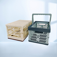Vente en gros d'usine : Boîte de rangement pliable portable en plastique pour l'extérieur, Panier de rangement pliable en plastique