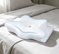 Oreiller ergonomique en mousse à mémoire de forme pour le cou, design creux central respirant, soutien optimal pour les dormeurs sur le côté, le dos et le ventre
