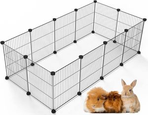 Gabbia Pieghevole in Metallo per Gatti e Furetti con Vassoio in Plastica per Piccoli Animali Uso Interno Combinazione Libera Fai-da-Te - Product Image 3