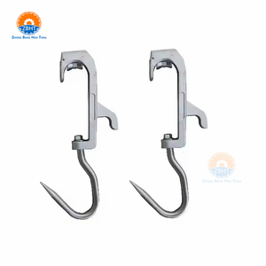 Nouveau crochet de suspension de viande de roue de poulie coulissante d'anneau en acier pour des carcasses boucher abattage de <span class=keywords><strong>boucherie</strong></span> abattoir bétail pour le bétail - Product Image 1