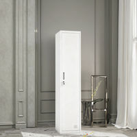 Armoire de rangement haute en acier robuste et verrouillable à une seule porte pour chambre à coucher