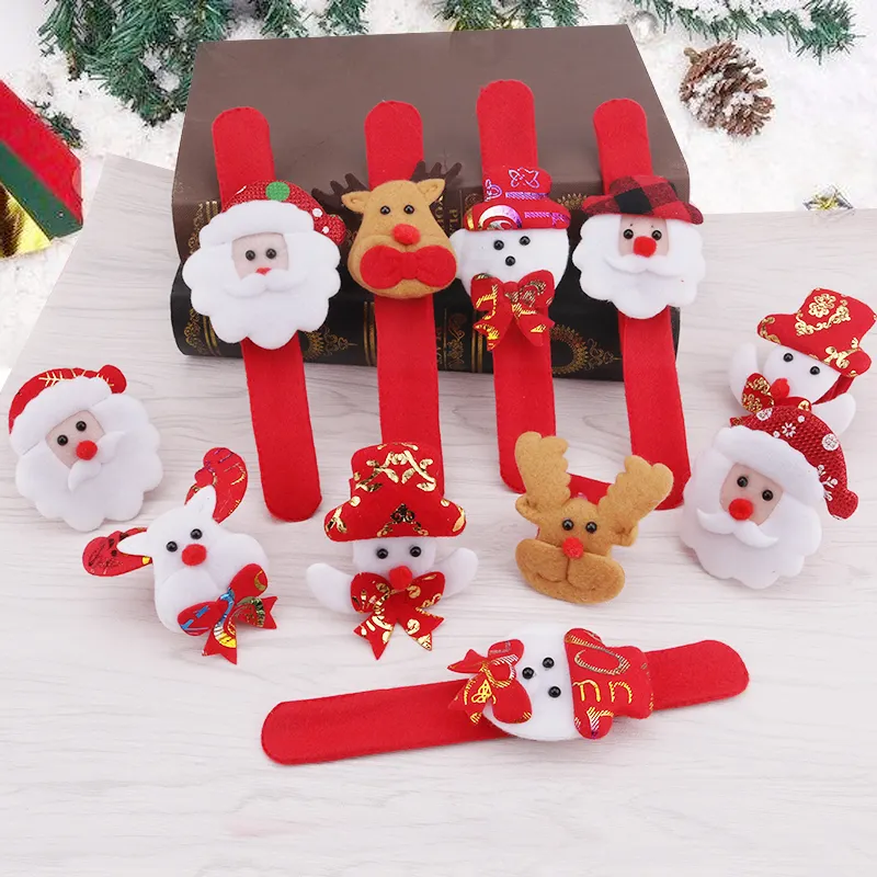 Perlengkapan Dekorasi Natal Santa Snowman Pat-Gelang Hadiah Kecil untuk Anak-anak Sekarang Tahun 2023