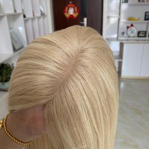 Ready to Ship Wholesale European 5"X6.5" Silk Base Human Hair Topper with Silicone Skin Base Silk Top Women <b>Toupee</b> - Product Image 3