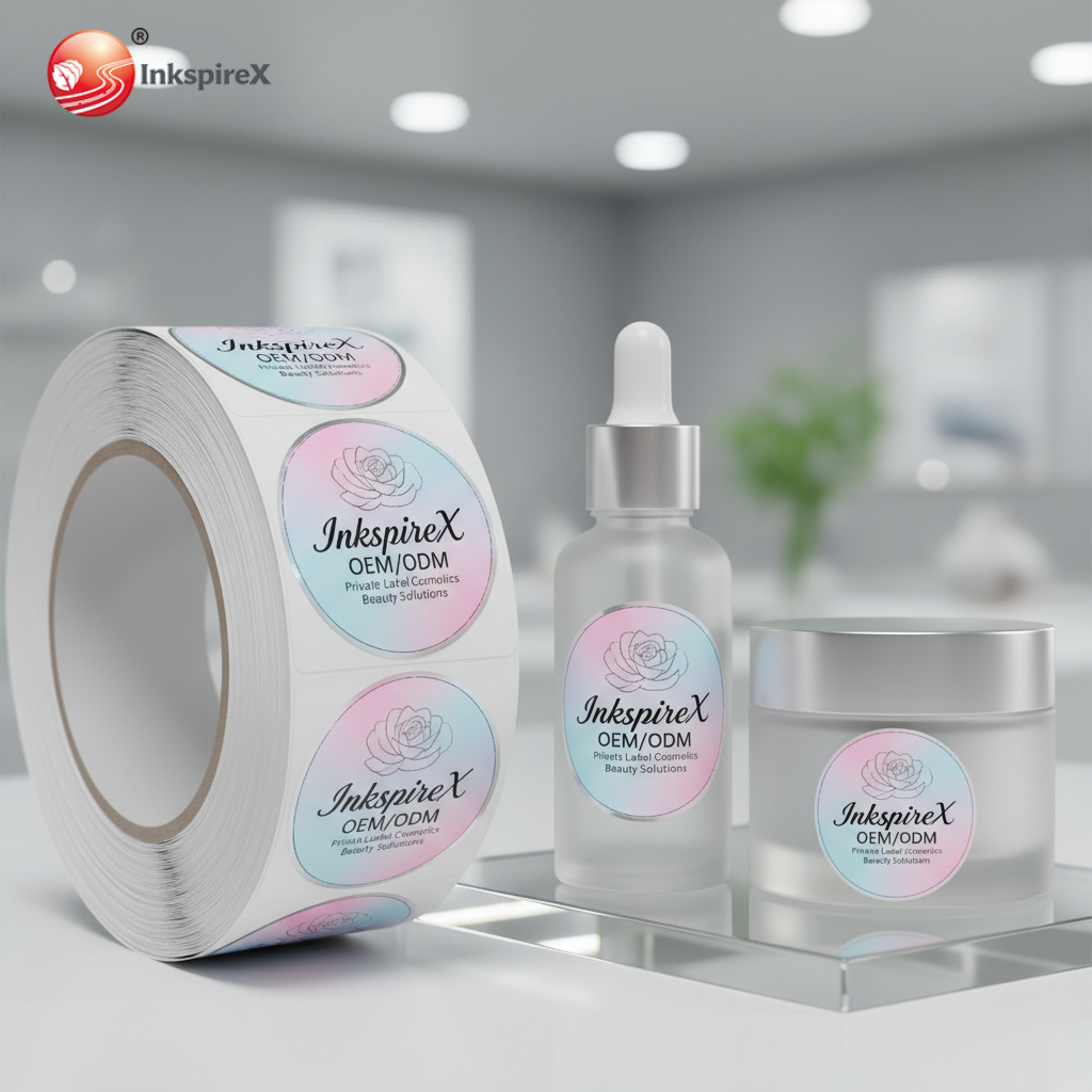 Custom 3ml Vial Adhesive Vinyl Waterproof Hologram Sticker Packaging Labels for Perfume and Lotion