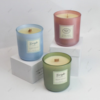 Échantillon gratuit 8oz 10 oz pots de bougies de luxe en verre parfumé de Noël avec couvercle et boîtes d'emballage pour la fabrication de bougies