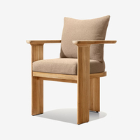 Ensemble de table et de chaises de salle à manger d'extérieur en teck de luxe, imperméable, pour hôtel, balcon, villa, jardin, terrasse, mobilier moderne