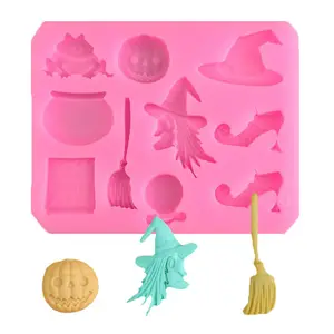 Halloween Hat Witch Hat Silicone Mold for Mini Soap Wax Crayon Melt Ice Cubes Halloween Trays Party Decoration Supplies