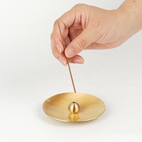 CHENLANG 2-en-1 Porte-encens en laiton et sous-verre, Cendrier, Brûleur, Écologique, pour l'aromathérapie domestique et la cérémonie du thé
