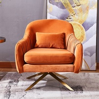 Fauteuil de salon de loisirs moderne de luxe nordique chaise pivotante pour salon canapé meubles Design artisanal utilisation de Villa en plein air