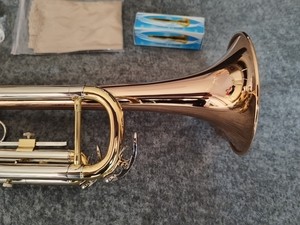 <span class=keywords><strong>Trompeta</strong></span> de Tono Bb de Primera Calidad, <span class=keywords><strong>Campana</strong></span> de Latón, Lacado Dorado, Instrumento <span class=keywords><strong>con</strong></span> Cuerpo de Cobre Fosforado, Vara de Afinación de Cuproníquel - Product Image 3