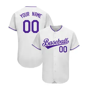 Pull-over personnalisé pour hommes maillot de baseball ras du cou maillot de baseball à séchage rapide impression de sublimation t-shirt de baseball respirant