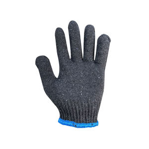 Guantes de punto de hilo de algodón negro puro barato Guantes de mano Guante de trabajo de seguridad para la construcción - Product Image 5