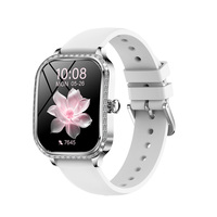 Montre connectée pour femmes, écran incurvé TFT de 1,75 pouce, appel BT, diamants incrustés, surveillance de la santé, étanche IP68, montre pour femmes