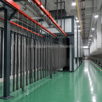 Système de ligne de production industrielle automatique de peinture en poudre pour les rayonnages de conteneurs de stockage, finition de surface blanche et grise