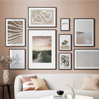 Cadre d'affichage vertical en métal noir ultra-mince de qualité supérieure, sans passe-partout, avec verre pleine surface, pour affiches et impressions, à poser sur table ou à fixer au mur