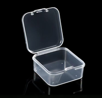 Boîte de rangement en plastique transparente avec couvercle à charnière pour petites pièces, bijoux, quincaillerie, boîte de rangement en plastique