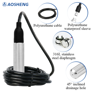 Transmisor de Nivel Sumergible Avanzado AOSHENG, Alta Precisión 0.5%, Rango Seleccionable, Salida 4-20mA, para Pozos Profundos, Depósitos de Agua, Metal - Product Image 2