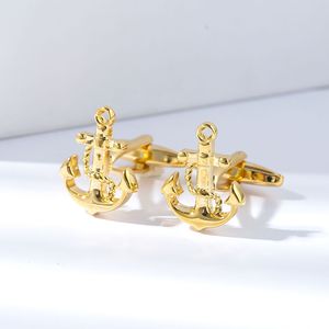 Haute qualité hommes marine français manches ongles boutons de manchette personnalisé pur métal ancre gouvernail chemise manchettes pour les mariages transfrontalier - Product Image 2