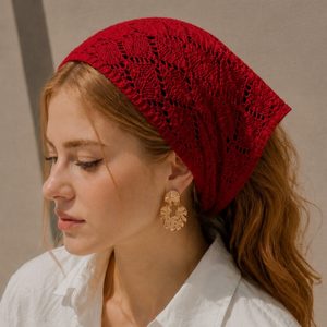 Bandana en tricot pour femme, foulard doux style crochet, bandeau pour cheveux - Product Image 1
