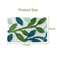 Tapis de bain en microfibre à absorption rapide, en forme de feuilles, flocage pelucheux, vente en gros