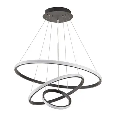2021New Modern Rings Circle Ceiling LED Pendant Lamp Black Loft Dining Room Kitchen ChandeIier Indoor Lighting Fixture