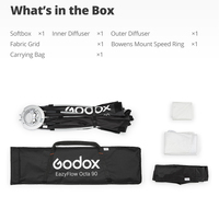 Boîte à lumière pliable Godox EazyFlow Series avec monture Bowens, diffuseur d'éclairage portable à installation rapide pour la photographie de produits