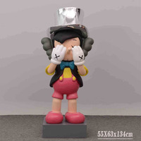 Statue en résine de modèle animal abstrait moderne personnalisé pour Sculpture de Pinocchio Pop Art avec technique de peinture Artisanat moderne en fibre de verre