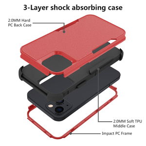 Ốp Điện Thoại Chống Sốc 3 Trong 1, Ốp Kết Hợp 3 Lớp Chống Nước Cho iPhone 13 12 Mini 11 Pro Max 6 7 8 Plus - Product Image 4