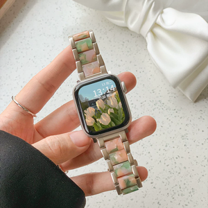 Elegante Cinturino in Metallo con Tre Perle in Resina per <span class=keywords><strong>Apple</strong></span> <span class=keywords><strong>Watch</strong></span> Serie 11 10 <span class=keywords><strong>9</strong></span> - Product Image 1