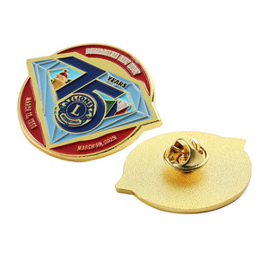 Pin de Metal de aleación de Zinc de moda de alta calidad, fabricante de fábrica, alfileres de solapa personalizados, logotipo esmaltado 2d 3D Lion Club Gold Pin - Product Image 3